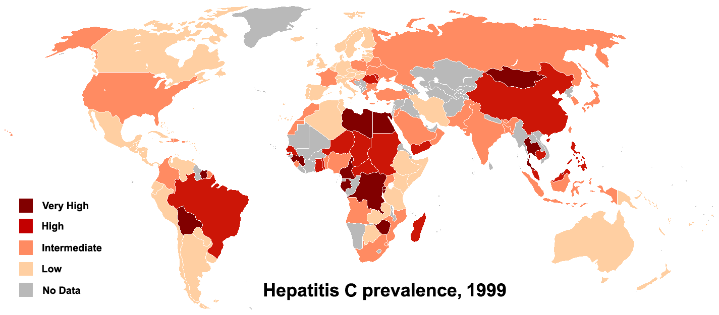 Hepatitis C prevalence map